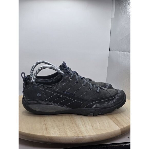 Merrell Women's Mimosa Shoes Outdoor J68166 Black Gray Suede Lace Hiking, Size 6 - Picture 3 of 9